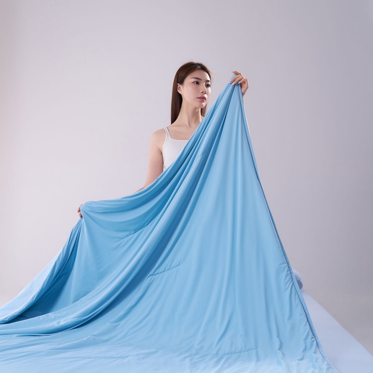 91家纺网 家纺一手货源 找家纺 花享莱 高品质2026新款亚朵酒店同款夏季双感深睡被夏被夏凉被pro3.0 静水蓝