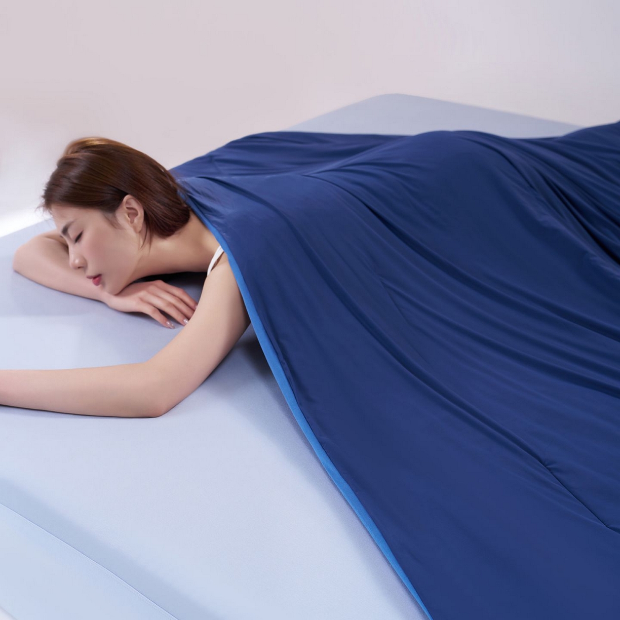91家纺网 家纺一手货源 找家纺 花享莱 高品质2026新款亚朵酒店同款夏季双感深睡被夏被夏凉被pro3.0 深睡蓝