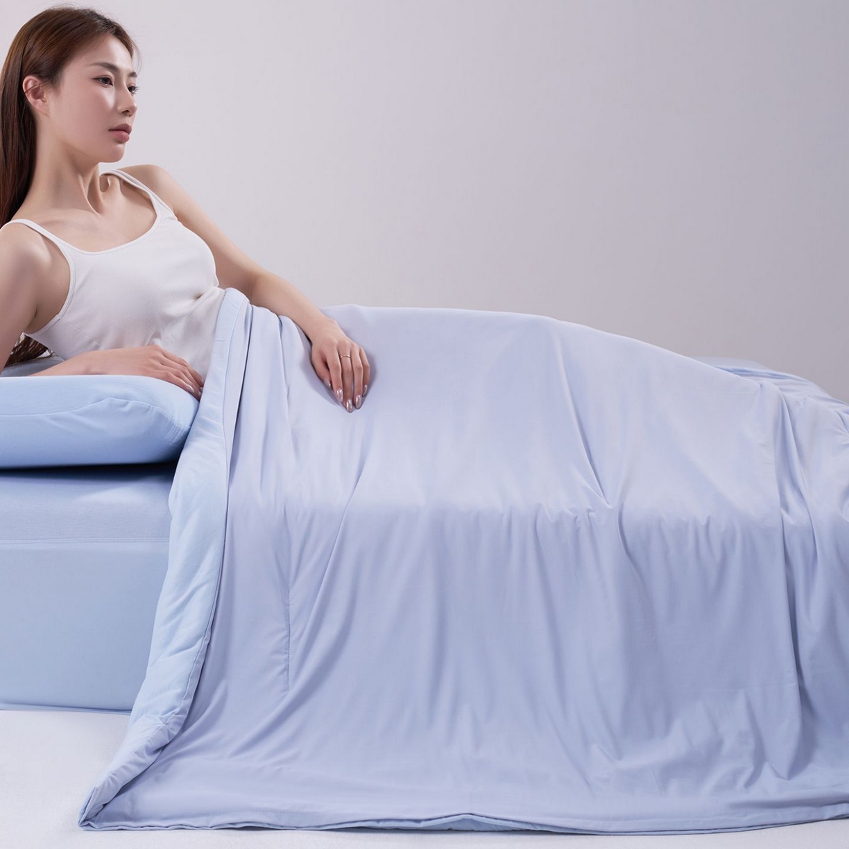 91家纺网 家纺一手货源 找家纺 花享莱 高品质2026新款亚朵酒店同款夏季双感深睡被夏被夏凉被pro3.0 青空灰