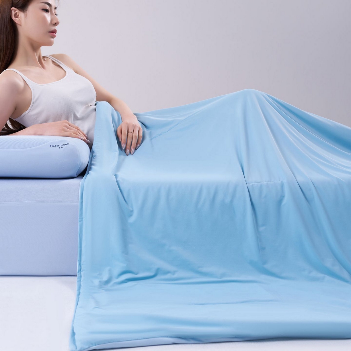 91家纺网 家纺一手货源 找家纺 花享莱 高品质2026新款亚朵酒店同款夏季双感深睡被夏被夏凉被pro3.0 静水蓝