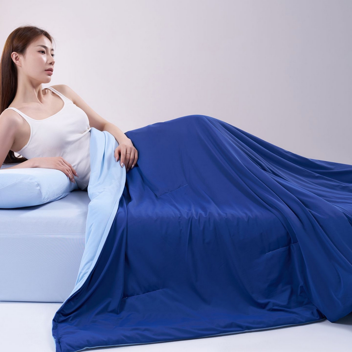 91家纺网 家纺一手货源 找家纺 花享莱 高品质2026新款亚朵酒店同款夏季双感深睡被夏被夏凉被pro3.0 深空蓝