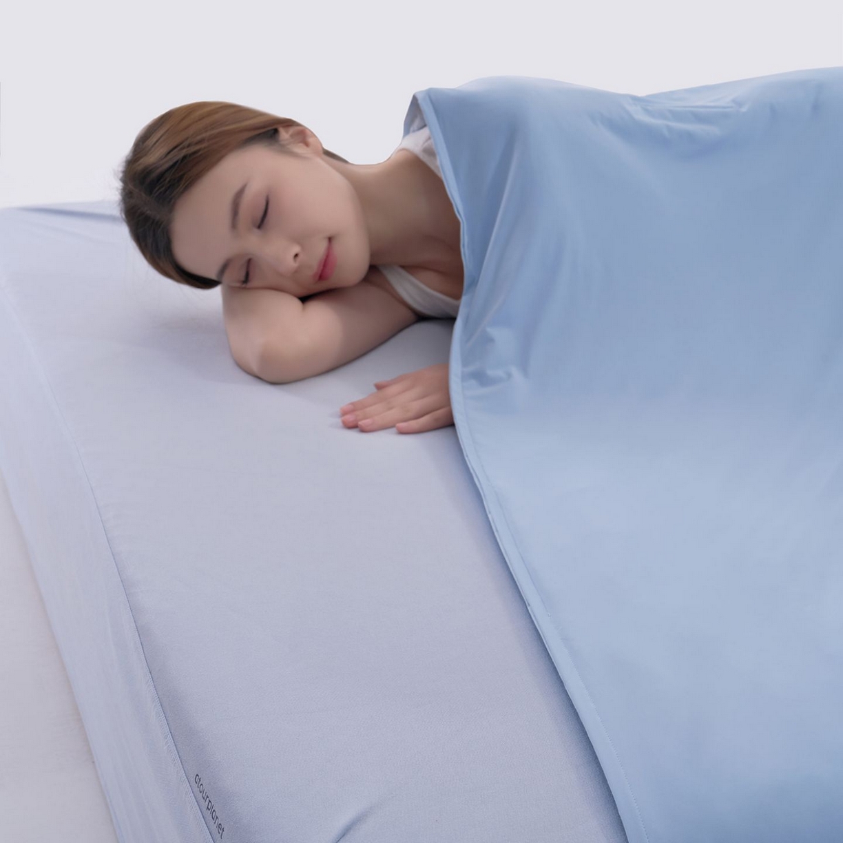 91家纺网 家纺一手货源 找家纺 花享莱 2026新款亚朵同款质量夏季双感深睡被夏被夏凉被pro3.0 静水蓝