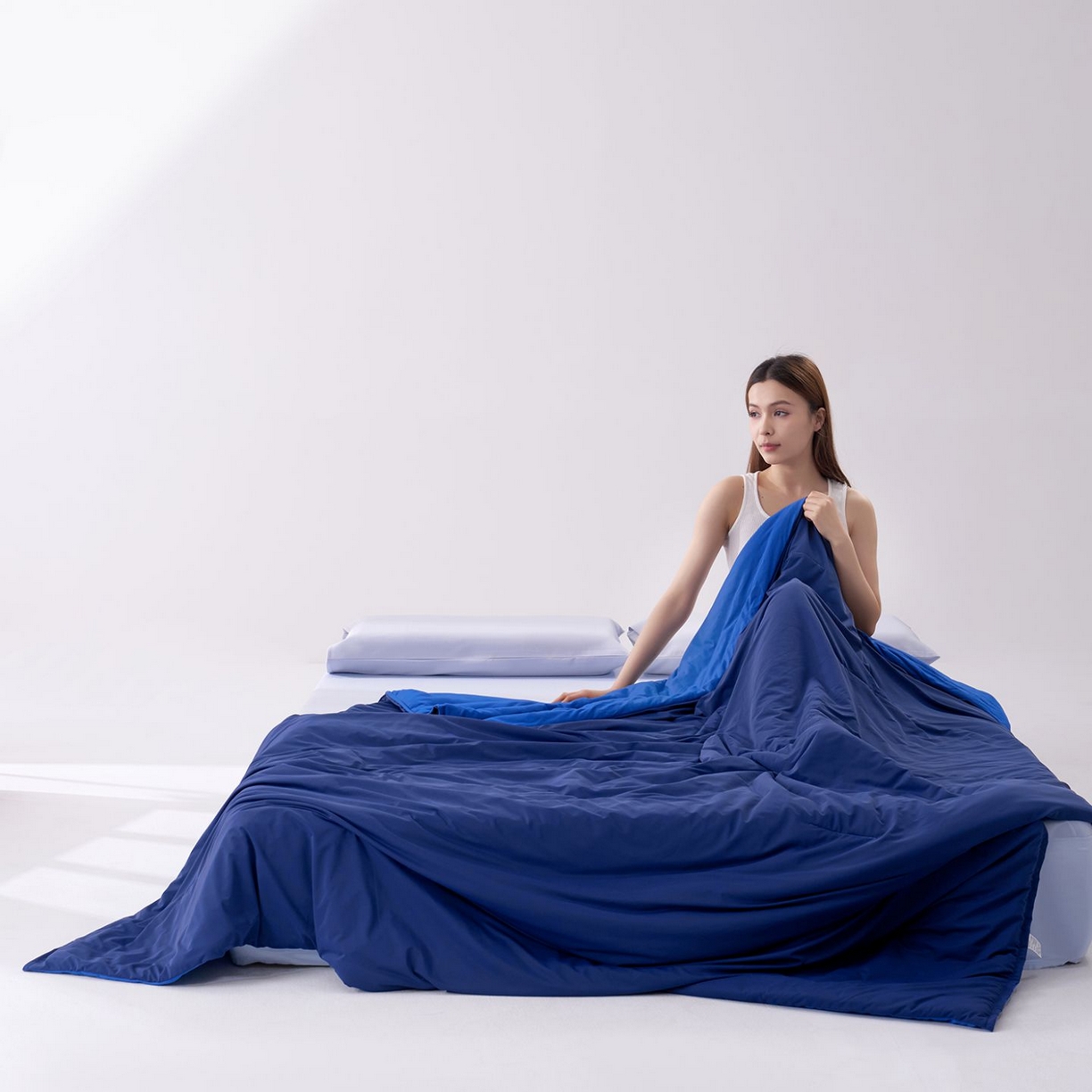 91家纺网 家纺一手货源 找家纺 花享莱 2026新款亚朵同款质量夏季双感深睡被夏被夏凉被pro3.0 深睡蓝