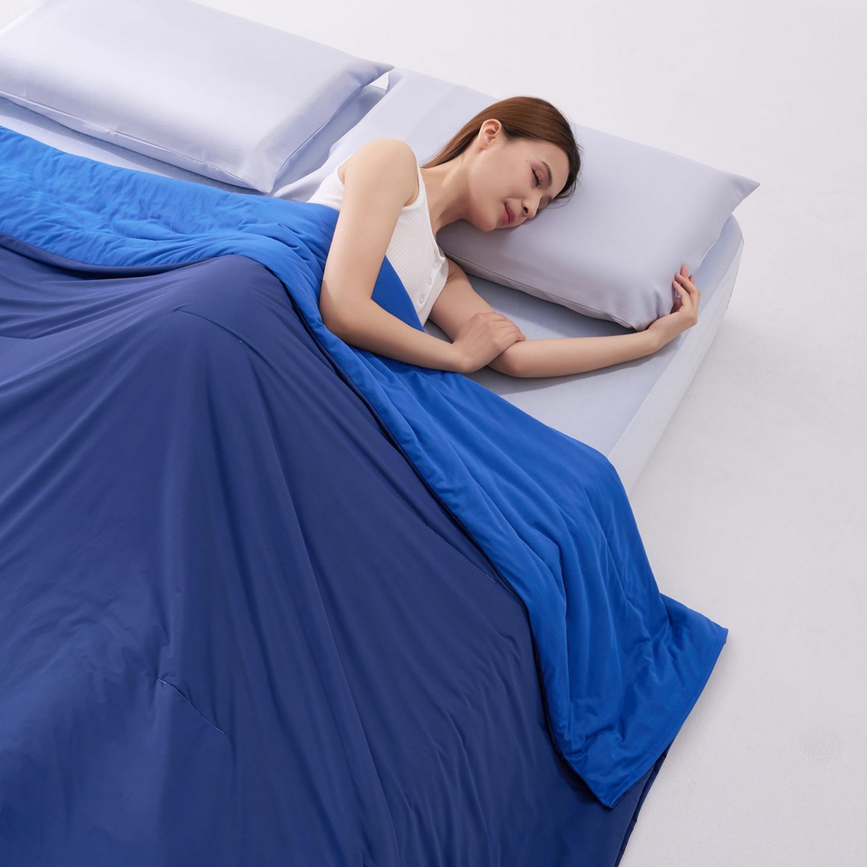 91家纺网 家纺一手货源 找家纺 花享莱 2026新款亚朵同款质量夏季双感深睡被夏被夏凉被pro3.0 深睡蓝