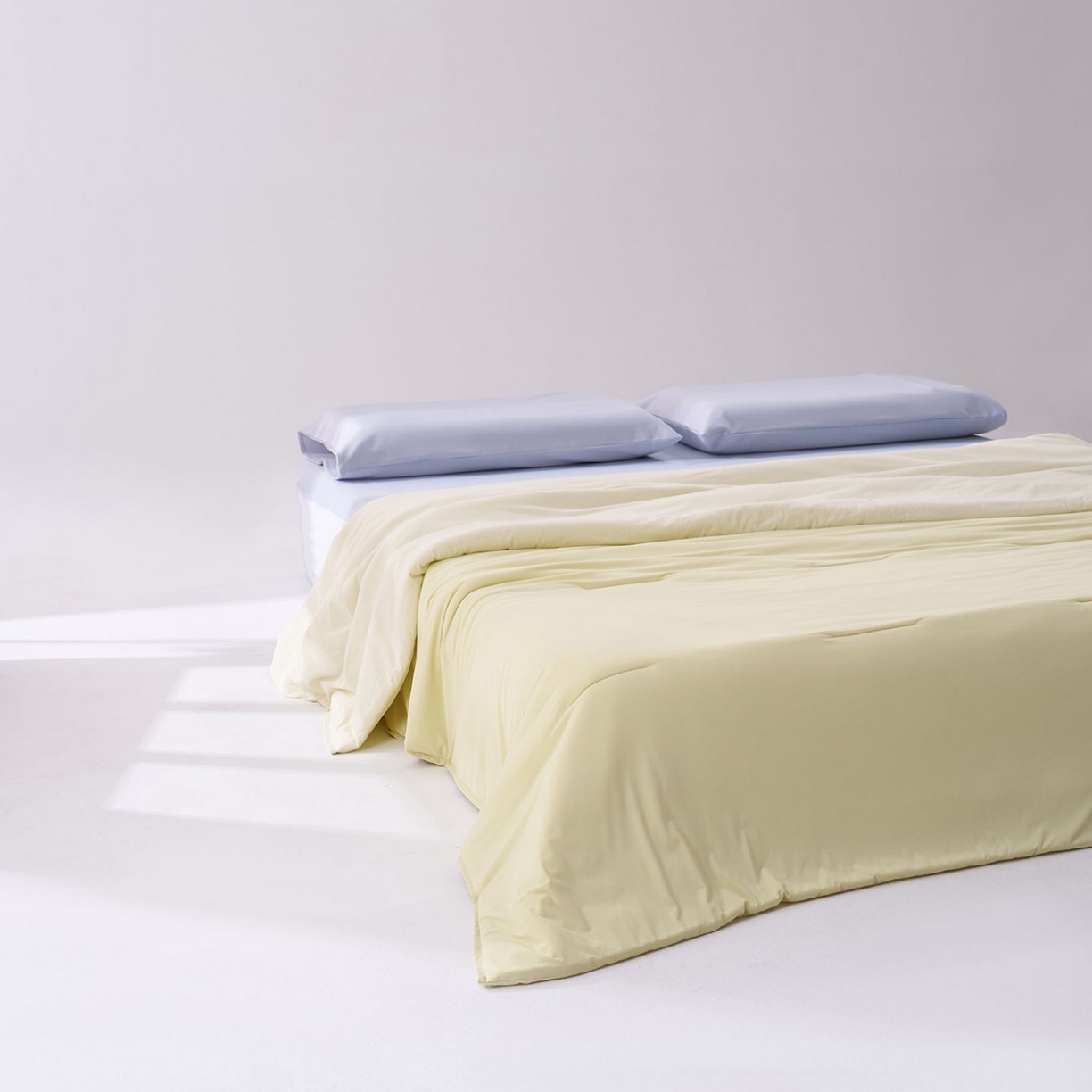 91家纺网 家纺一手货源 找家纺 花享莱 2026新款亚朵同款质量夏季双感深睡被夏被夏凉被pro3.0 竹青黄