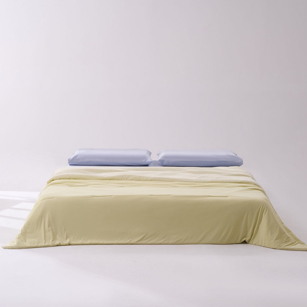 91家纺网 家纺一手货源 找家纺 花享莱 2026新款亚朵同款质量夏季双感深睡被夏被夏凉被pro3.0 竹青黄