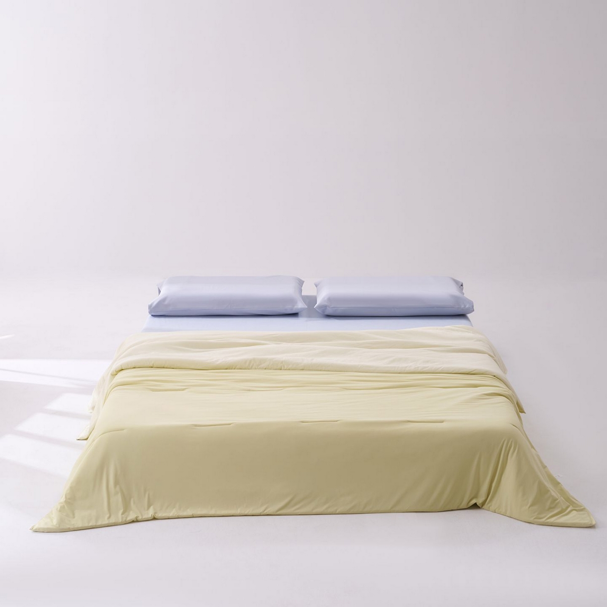 91家纺网 家纺一手货源 找家纺 花享莱 2026新款亚朵同款质量夏季双感深睡被夏被夏凉被pro3.0 竹青黄