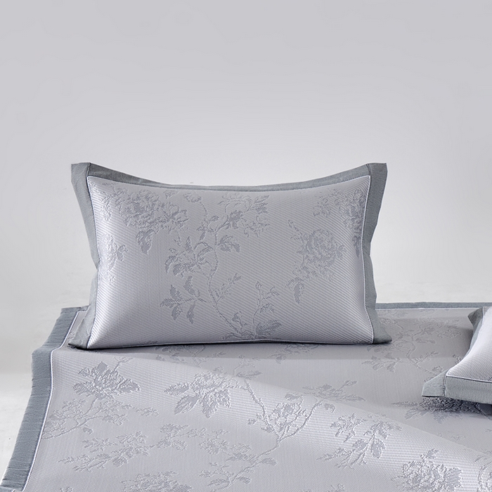 91家纺网 家纺一手货源 找家纺 （总）小牛席业 2026新款牡丹花蔓冷感豆豆夏凉枕套（宽包边）夏天枕套冰丝枕套竹枕套藤枕套冰藤枕套