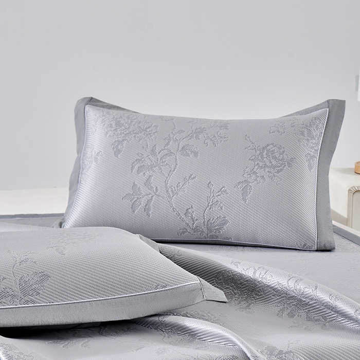 91家纺网 家纺一手货源 找家纺 （总）小牛席业 2026新款牡丹花蔓冷感豆豆夏凉枕套（宽包边）夏天枕套冰丝枕套竹枕套藤枕套冰藤枕套