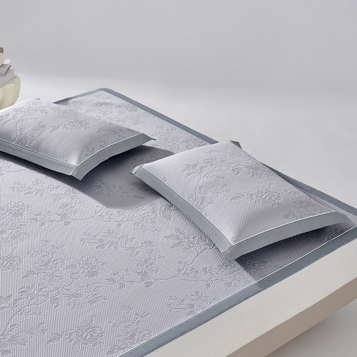 91家纺网 家纺一手货源 找家纺 （总）小牛席业 2026新款牡丹花蔓冷感豆豆夏凉枕套（宽包边）夏天枕套冰丝枕套竹枕套藤枕套冰藤枕套