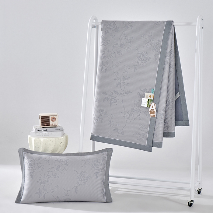 91家纺网 家纺一手货源 找家纺 （总）小牛席业 2026新款牡丹花蔓冷感豆豆夏凉枕套（宽包边）夏天枕套冰丝枕套竹枕套藤枕套冰藤枕套