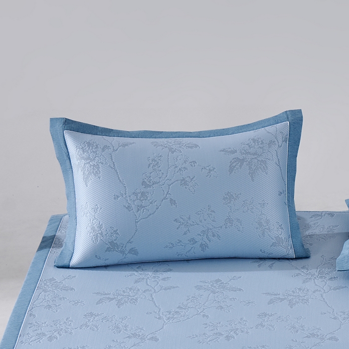 91家纺网 家纺一手货源 找家纺 （总）小牛席业 2026新款牡丹花蔓冷感豆豆夏凉枕套（宽包边）夏天枕套冰丝枕套竹枕套藤枕套冰藤枕套