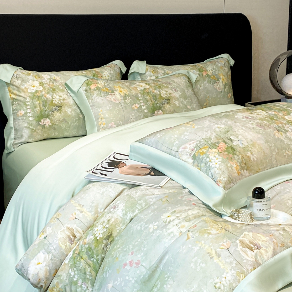 91家纺网 家纺一手货源 找家纺 （总）博纳家纺 2026新款数码印花天丝宽边四件套