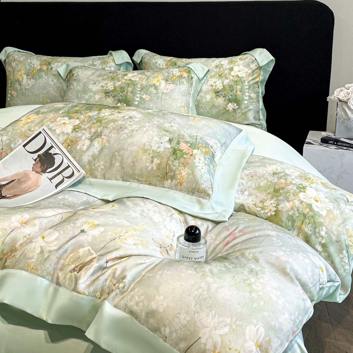 91家纺网 家纺一手货源 找家纺 （总）博纳家纺 2026新款数码印花天丝宽边四件套