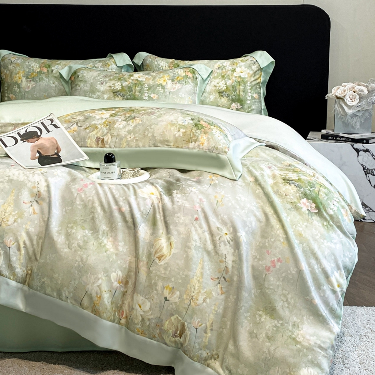 91家纺网 家纺一手货源 找家纺 （总）博纳家纺 2026新款数码印花天丝宽边四件套