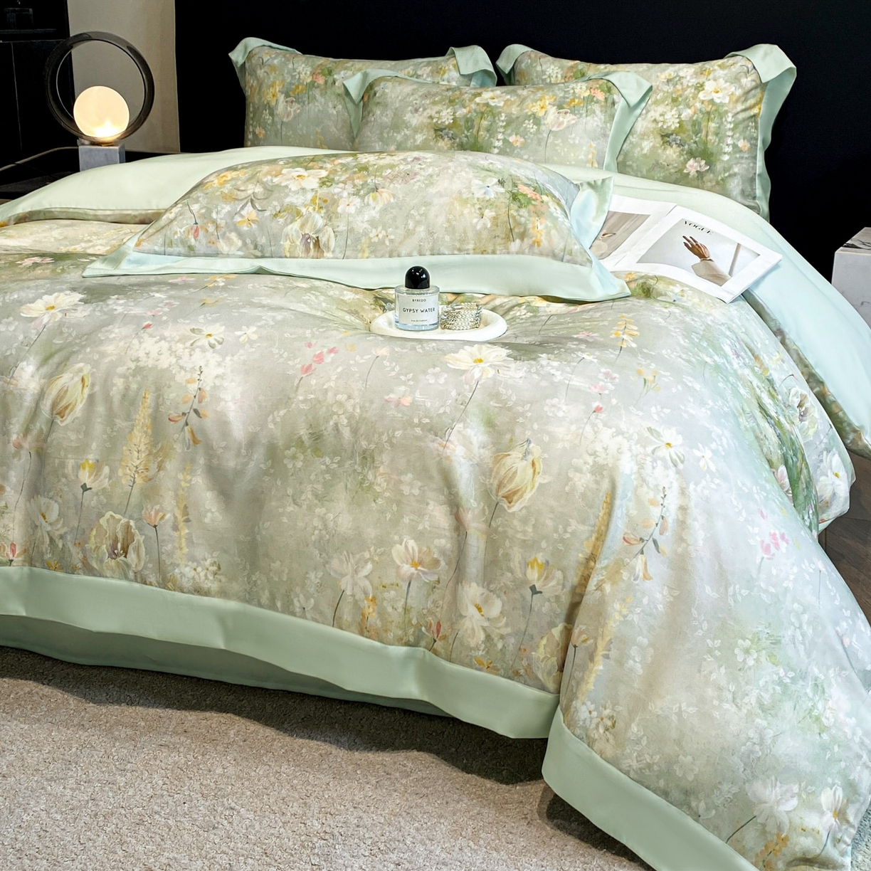 91家纺网 家纺一手货源 找家纺 （总）博纳家纺 2026新款数码印花天丝宽边四件套