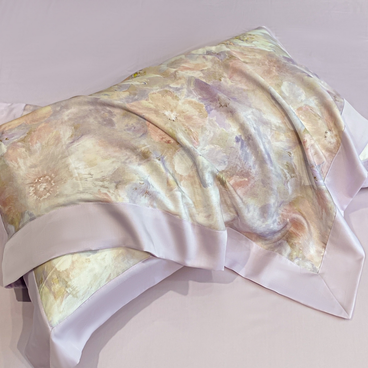 91家纺网 家纺一手货源 找家纺 博纳家纺 2026新款数码印花天丝宽边四件套 卡罗拉