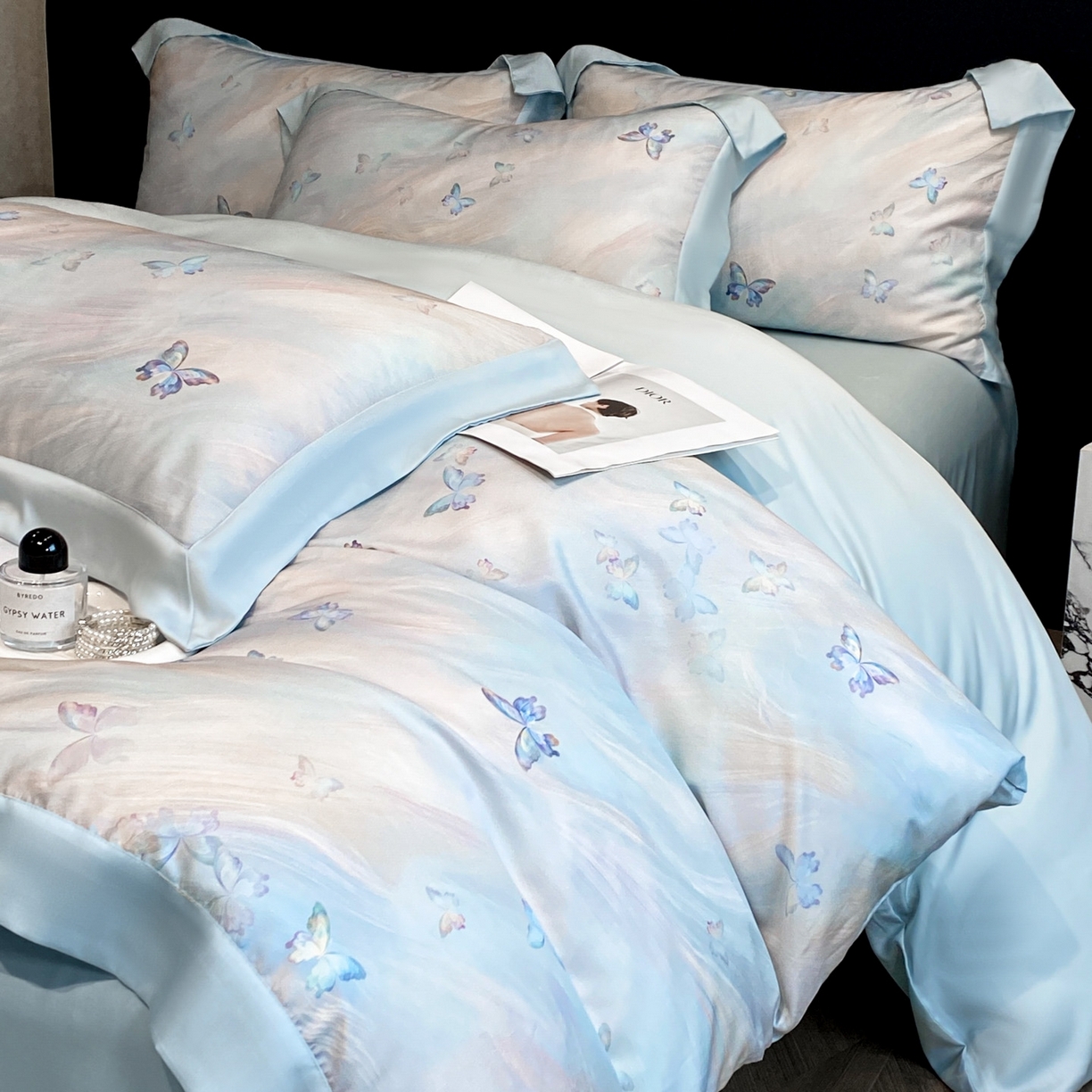 91家纺网 家纺一手货源 找家纺 （总）博纳家纺 2026新款数码印花天丝宽边四件套