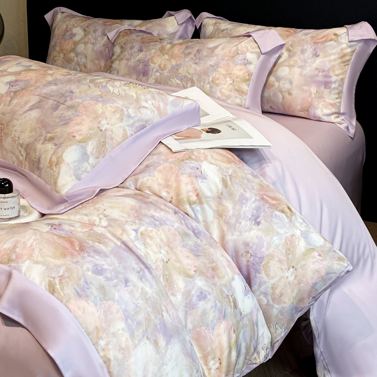 91家纺网 家纺一手货源 找家纺 （总）博纳家纺 2026新款数码印花天丝宽边四件套