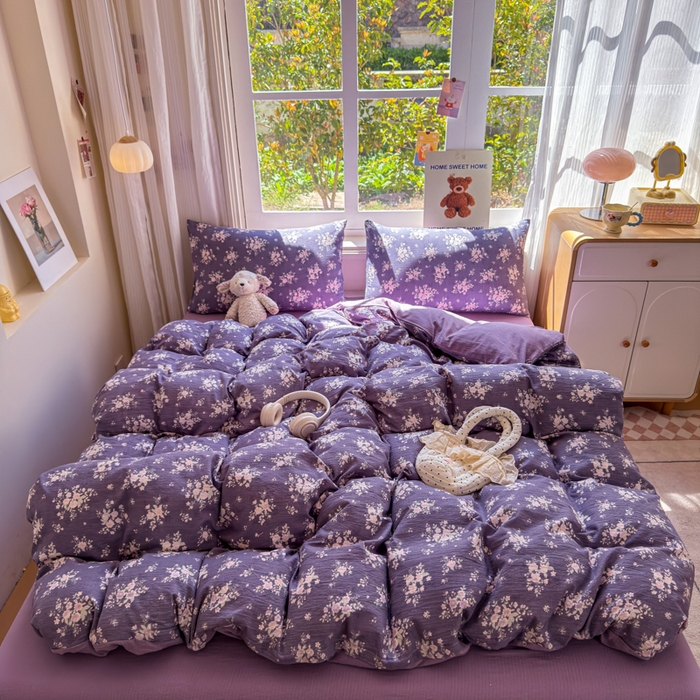 91家纺网 家纺一手货源 找家纺 （总）梵希雅 2026新款A类木棉皱皱纱四件套