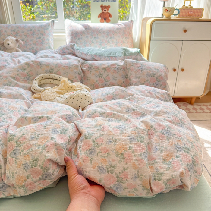 91家纺网 家纺一手货源 找家纺 （总）梵希雅 2026新款A类木棉皱皱纱四件套