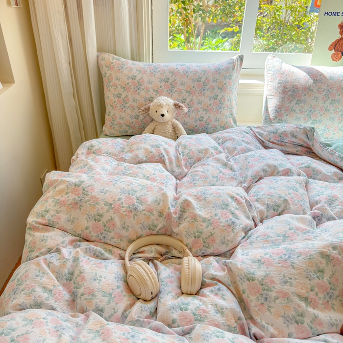 91家纺网 家纺一手货源 找家纺 （总）梵希雅 2026新款A类木棉皱皱纱四件套