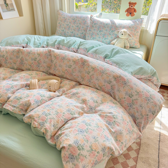 91家纺网 家纺一手货源 找家纺 （总）梵希雅 2026新款A类木棉皱皱纱四件套