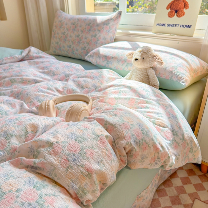 91家纺网 家纺一手货源 找家纺 （总）梵希雅 2026新款A类木棉皱皱纱四件套