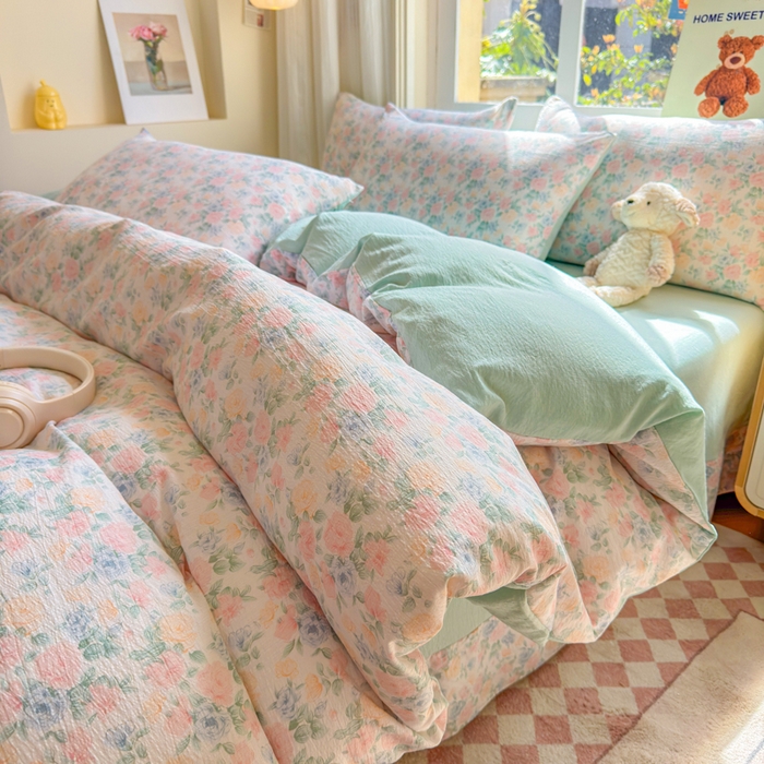 91家纺网 家纺一手货源 找家纺 （总）梵希雅 2026新款A类木棉皱皱纱四件套