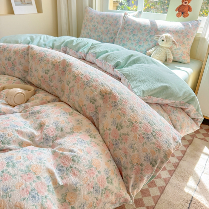 91家纺网 家纺一手货源 找家纺 （总）梵希雅 2026新款A类木棉皱皱纱四件套