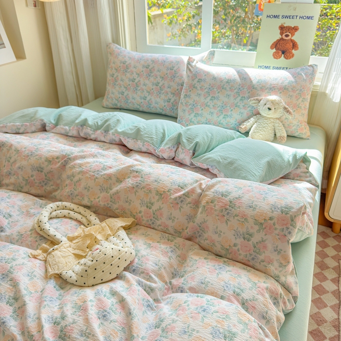 91家纺网 家纺一手货源 找家纺 （总）梵希雅 2026新款A类木棉皱皱纱四件套