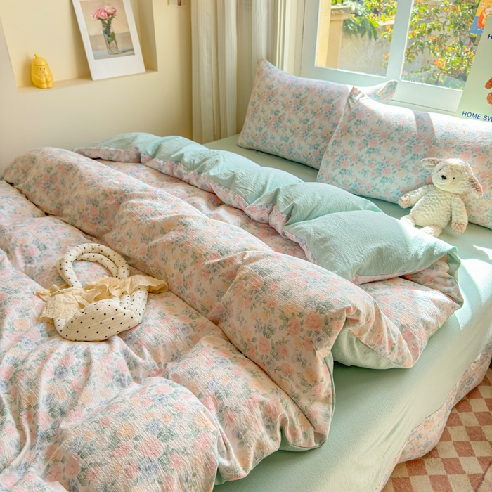 91家纺网 家纺一手货源 找家纺 （总）梵希雅 2026新款A类木棉皱皱纱四件套