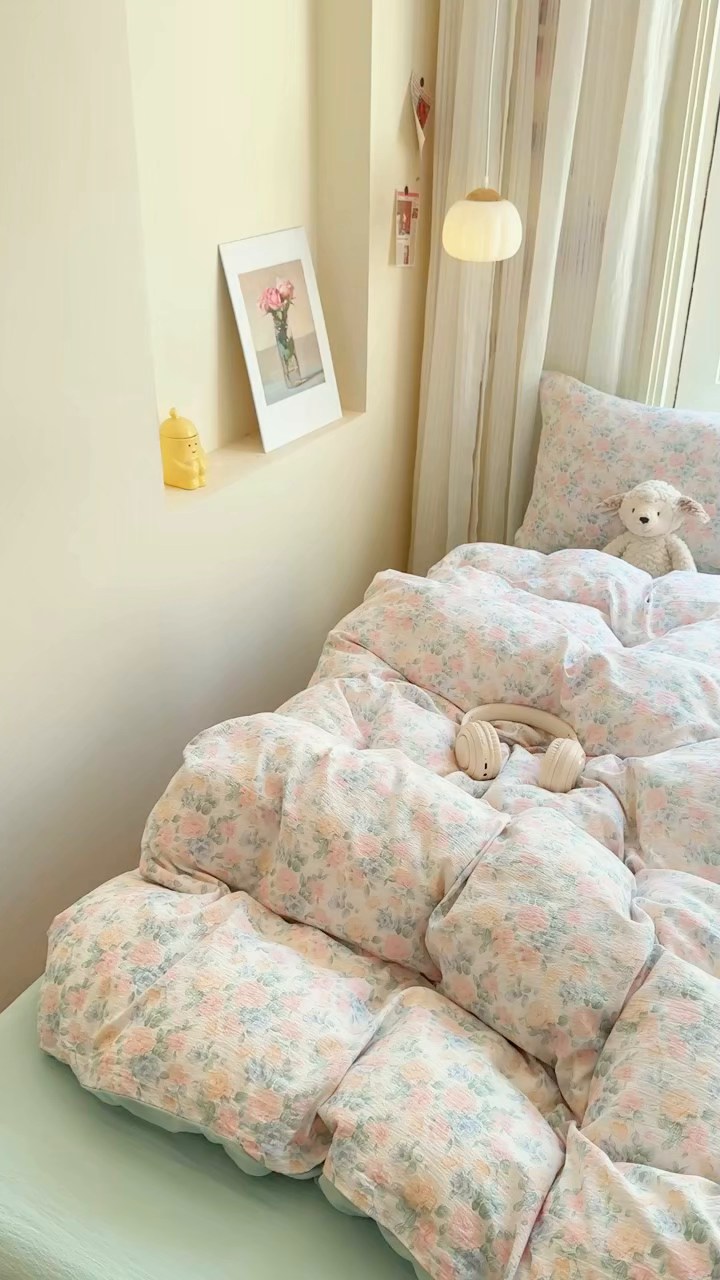 91家纺网 家纺一手货源 找家纺 （总）梵希雅 2026新款A类木棉皱皱纱四件套