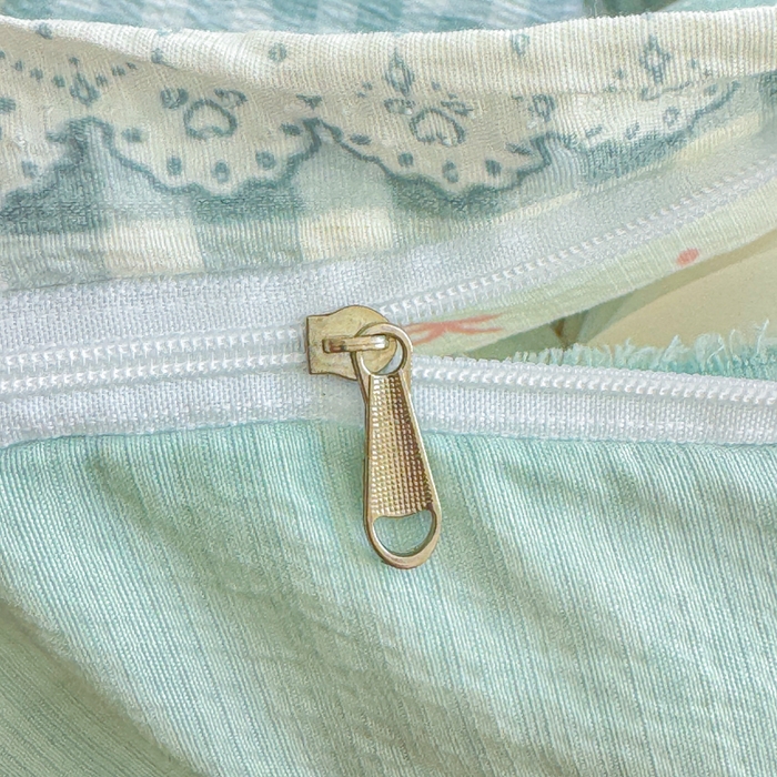 91家纺网 家纺一手货源 找家纺 梵希雅 2026新款A类木棉皱皱纱四件套 青格花信