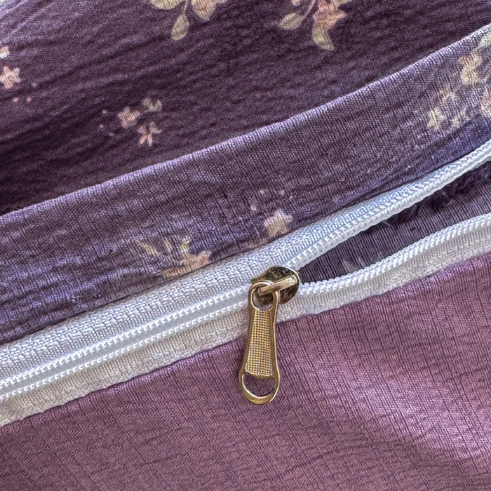 91家纺网 家纺一手货源 找家纺 梵希雅 2026新款A类木棉皱皱纱四件套 紫雾花野