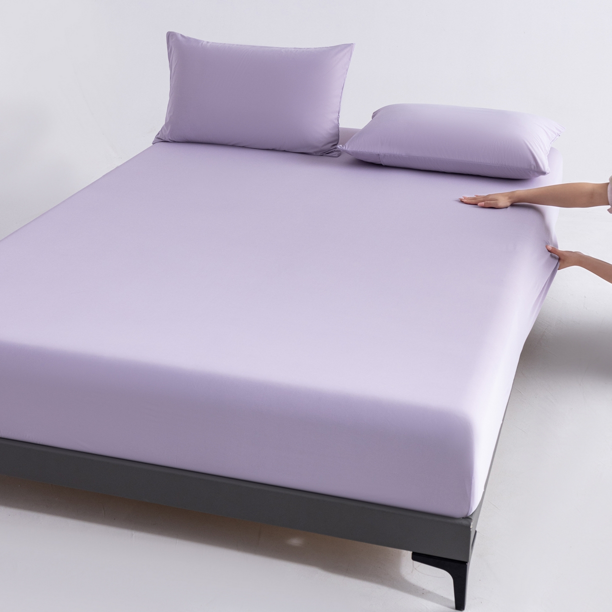 91家纺网 家纺一手货源 找家纺 梵心家纺 2026新款A类深睡星球床笠床垫保护罩床垫套枕套三件套160g氨纶 江户紫