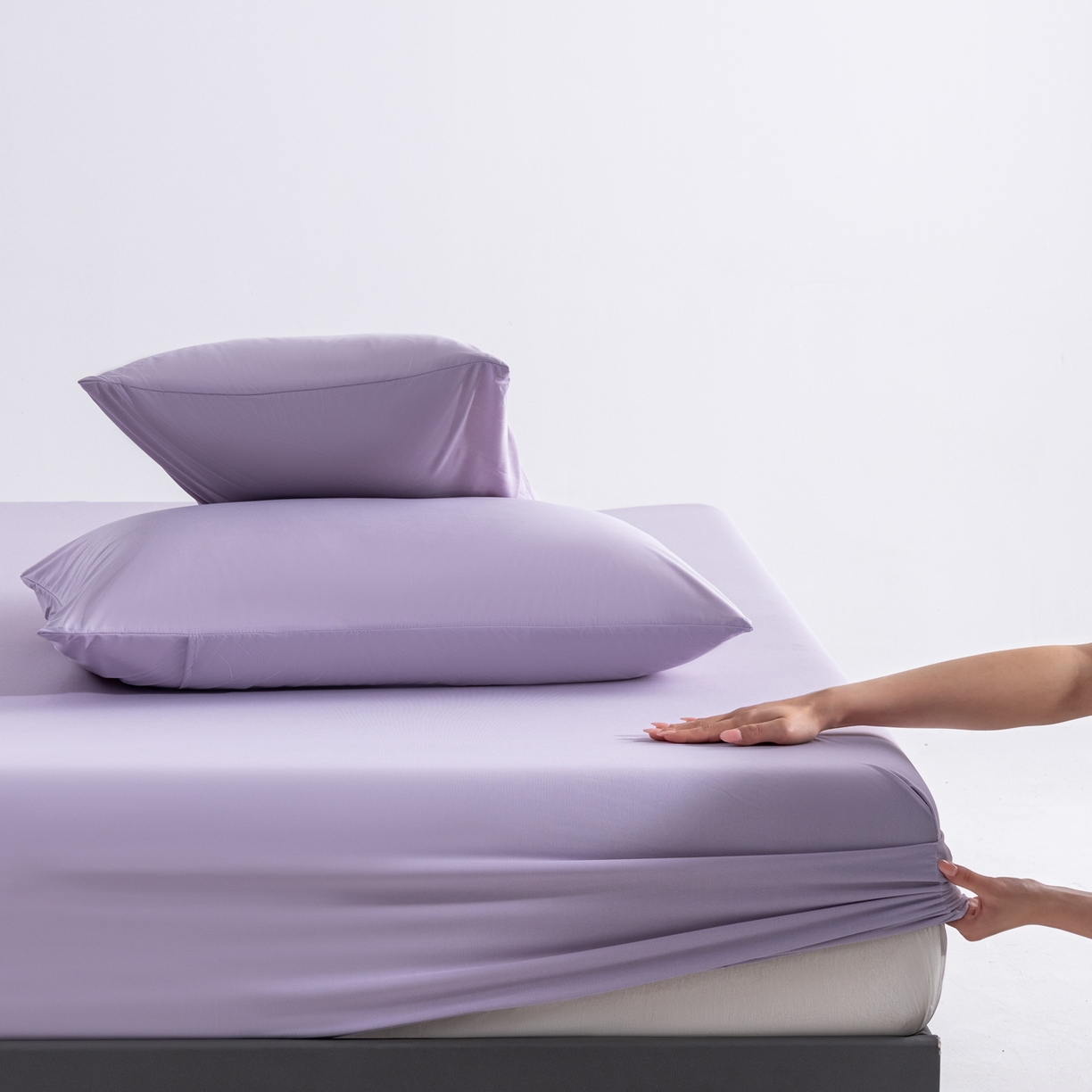 91家纺网 家纺一手货源 找家纺 梵心家纺 2026新款A类深睡星球床笠床垫保护罩床垫套枕套三件套160g氨纶 江户紫