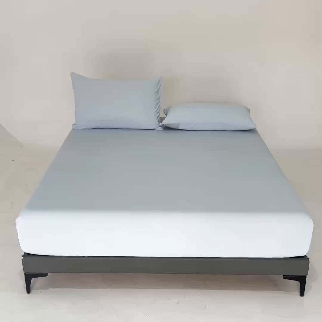 91家纺网 家纺一手货源 找家纺 梵心家纺 2026新款A类深睡星球床笠床垫保护罩床垫套枕套三件套160g氨纶 云天蓝