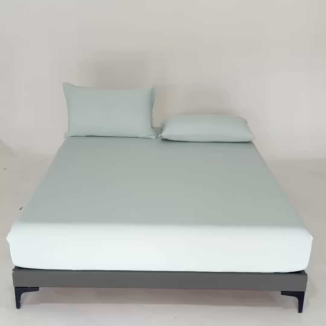 91家纺网 家纺一手货源 找家纺 梵心家纺 2026新款A类深睡星球床笠床垫保护罩床垫套枕套三件套160g氨纶 海风兰