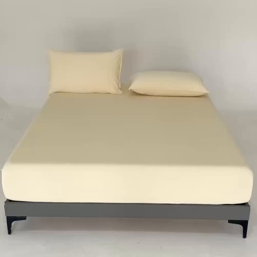 91家纺网 家纺一手货源 找家纺 梵心家纺 2026新款A类深睡星球床笠床垫保护罩床垫套枕套三件套160g氨纶 浅蛋黄