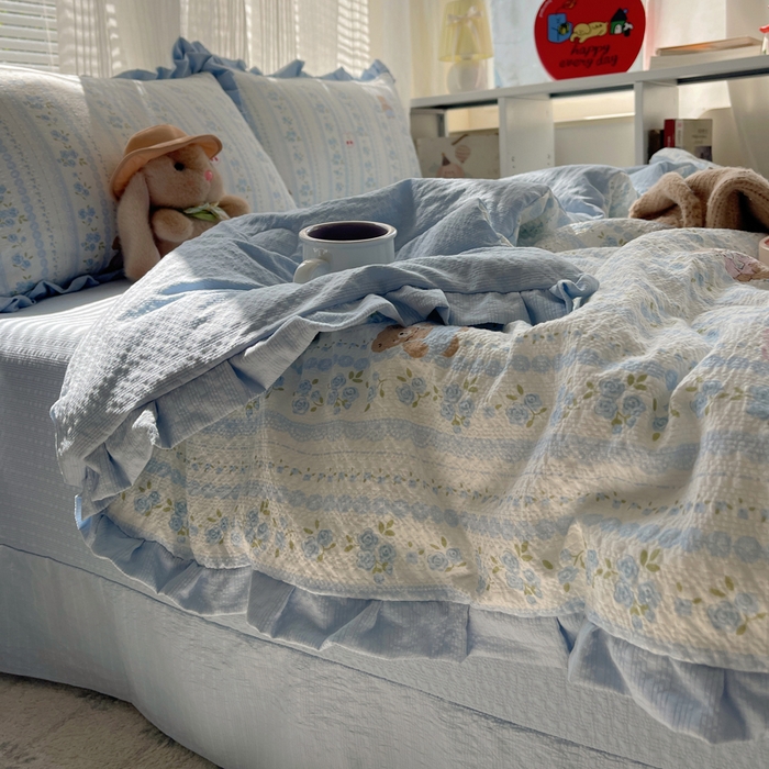 91家纺网 家纺一手货源 找家纺 （总）迪梦姿家纺 2025新款公主风高克重洛卡棉四件套