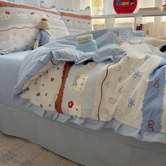 91家纺网 家纺一手货源 找家纺 （总）迪梦姿家纺 2026新款泡芙纱花边款夏被四件套