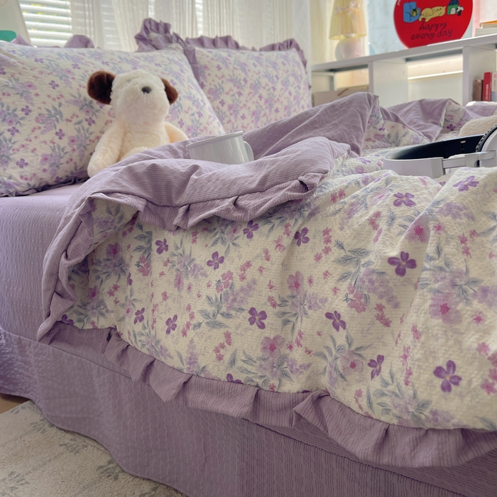 91家纺网 家纺一手货源 找家纺 （总）迪梦姿家纺 2026新款泡芙纱花边款夏被四件套