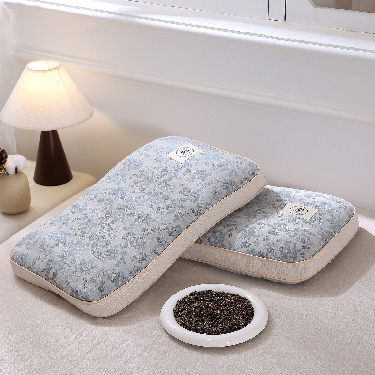 91家纺网 家纺一手货源 找家纺 珍贝家纺 2026新款棉麻荞麦枕枕头枕芯 棉麻荞麦枕-莫兰蒂