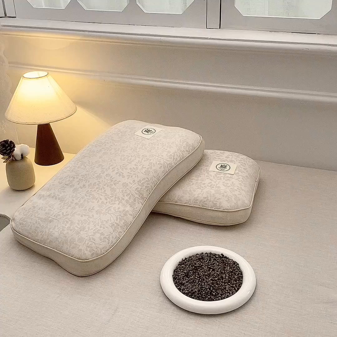 91家纺网 家纺一手货源 找家纺 珍贝家纺 2026新款棉麻荞麦枕枕头枕芯 棉麻荞麦枕-素雅小花