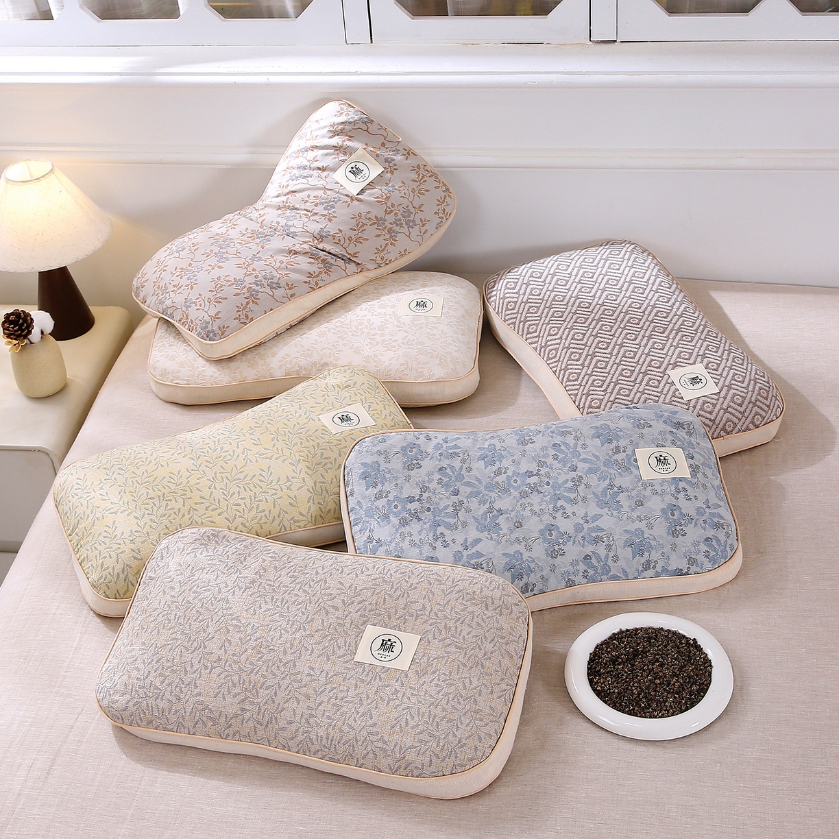 珍贝家纺 2026新款棉麻荞麦枕枕头枕芯 组合图仅供展示不可下单