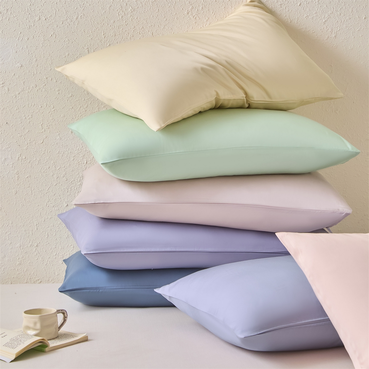 91家纺网 家纺一手货源 找家纺 （总）DC 2026新款莱赛尔天丝纯色枕套