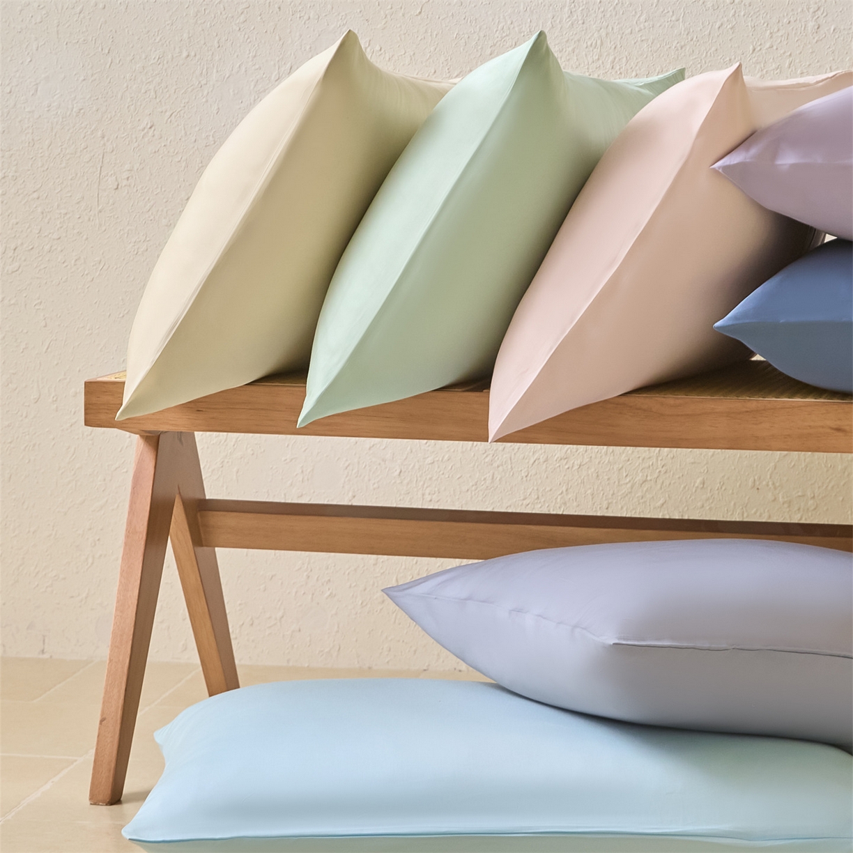 91家纺网 家纺一手货源 找家纺 （总）DC 2026新款莱赛尔天丝纯色枕套