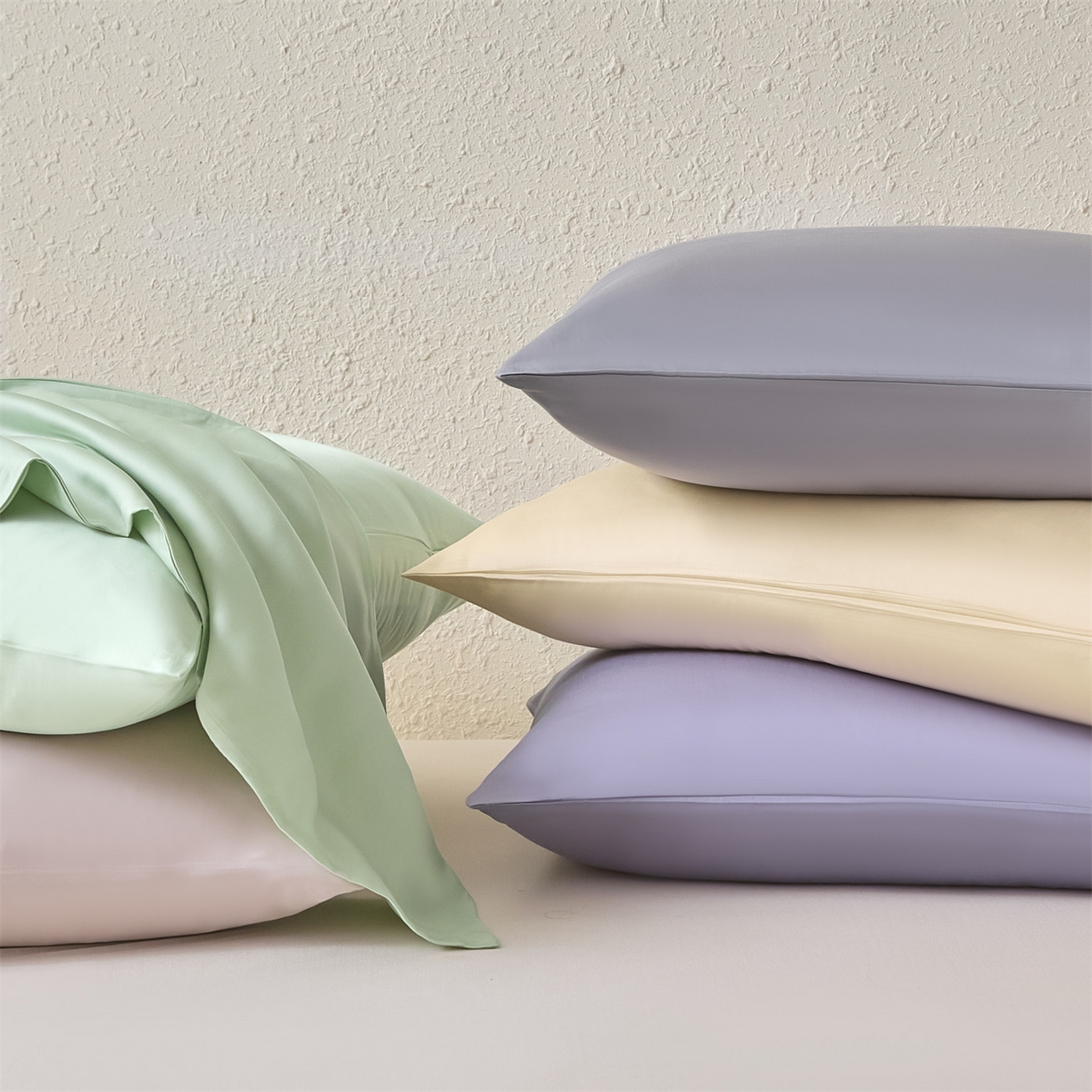 91家纺网 家纺一手货源 找家纺 （总）DC 2026新款莱赛尔天丝纯色枕套