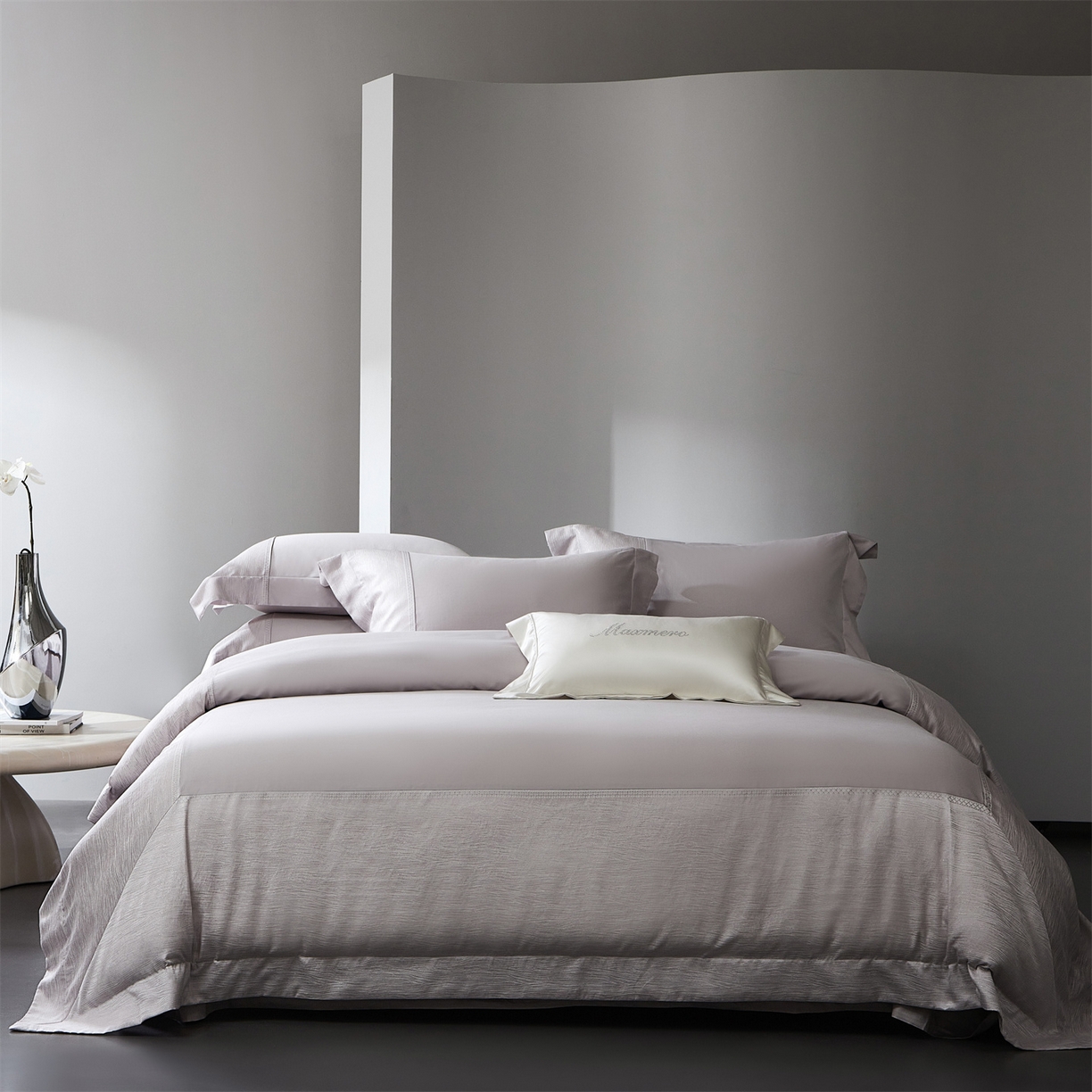 馨蕊家居 2026春夏新款100S全棉纯棉高精密提花刺绣四件套-追光 追光-婉若紫